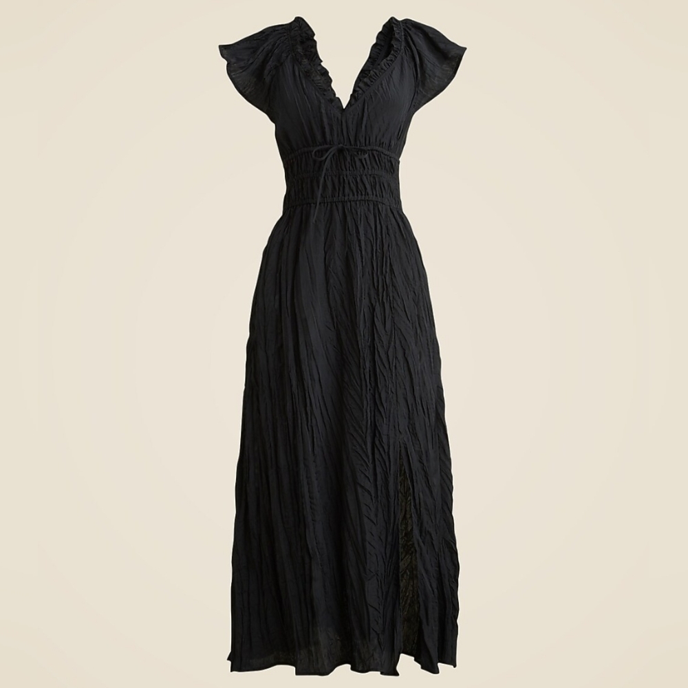 J. Crew Palermo A-line Dress In Crinkle Fabric With Slit